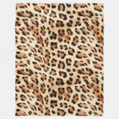 Crème Leopard Dierenprint Fleece Deken (Voorkant)