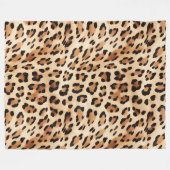Crème Leopard Dierenprint Fleece Deken (Voorkant (Horizontaal))