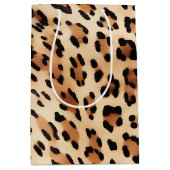 Crème Leopard Dierenprint Medium Cadeauzakje (Voorkant)