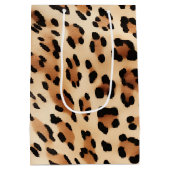 Crème Leopard Dierenprint Medium Cadeauzakje (Achterkant)