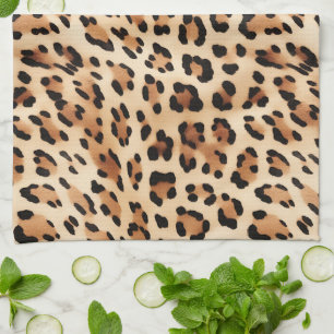 Crème Leopard Dierenprint Theedoek
