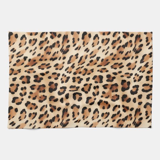 Crème Leopard Dierenprint Theedoek (Horizontaal)