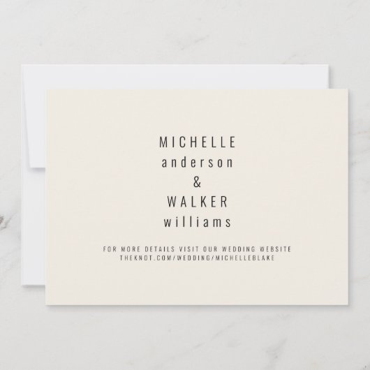 Crème Lg. Monogram Bruiloft Bewaar de datum II Save The Date (Achterkant)