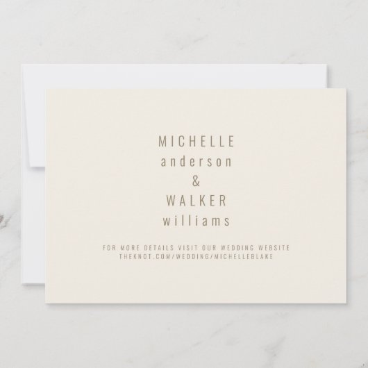 Crème Lg. Monogram Bruiloft Save the Date III (Achterkant)