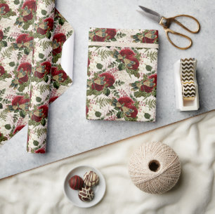 Crème Libellen en Rozen Cadeaupapier