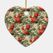 Crème Libellen en Rozen Keramisch Ornament (Achterkant)