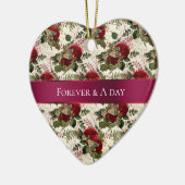 Crème Libellen en Rozen Keramisch Ornament (Links)