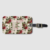 Crème Libellen en Rozen Monogram Bagagelabel (Voorkant (horizontaal))