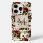 Crème Libellen en Rozen Monogram Case-Mate iPhone Case (Achterkant)