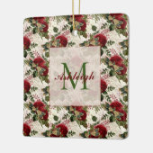 Crème Libellen en Rozen Monogram Keramisch Ornament (Links)