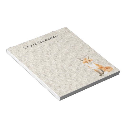 Crème Lief Zoete Sinaasappel Vos Notitieblok (Schuin)