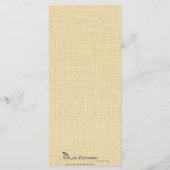 Crème Linnen Blauwe Palm Bomen Bruiloft Menu (Achterkant)