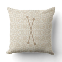 Crème Linnen Stijl Patroon Monogram Kus