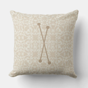 Crème Linnen  Stijl Patroon Monogram Kus Kussen