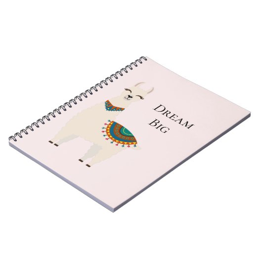 Crème Llama Notitieboek (Linkerzijde)