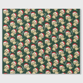 Crème Longhaired Dachshund Kerstvakantie Cadeaupapier (Vlak)