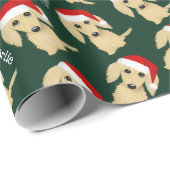 Crème Longhaired Dachshund Kerstvakantie Cadeaupapier (Rol Hoek)