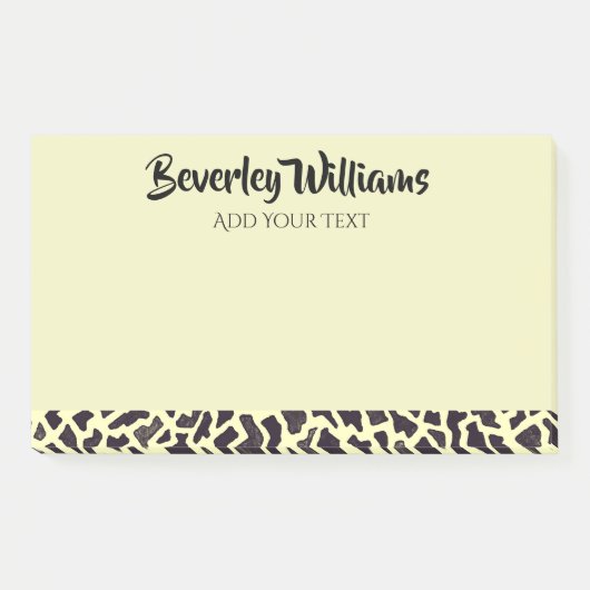 Crème Luipaard Gepersonaliseerde Notities Post-it® Notes (Voorkant)