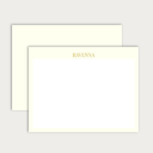 Crème Luxe Aangepaste Serif Naam Cadeau Voor Haar Notitiekaartje