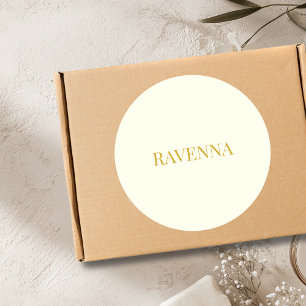 Crème Luxe Aangepaste Serif Naam Cadeau Voor Haar Ronde Sticker