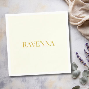 Crème Luxe Aangepaste Serif Naam Cadeau Voor Haar Servet