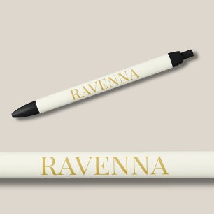 Crème Luxe Aangepaste Serif Naam Cadeau Voor Haar Zwarte Inkt Pen