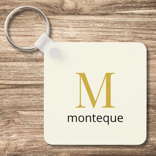 Crème Luxe Persoonlijk Monogram Geschenk Voor Haar Sleutelhanger