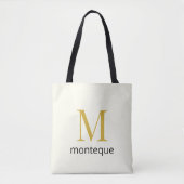 Crème Luxe Persoonlijk Monogramcadeau voor haar Tote Bag (Voorkant)
