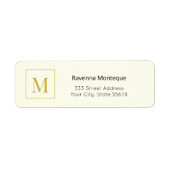 Crème Luxe Serif Gepersonaliseerd Monogram Etiket (Voorkant)