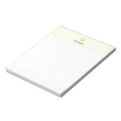Crème Luxe Serif Persoonlijk Monogram Notitieblok (Linkerzijde)