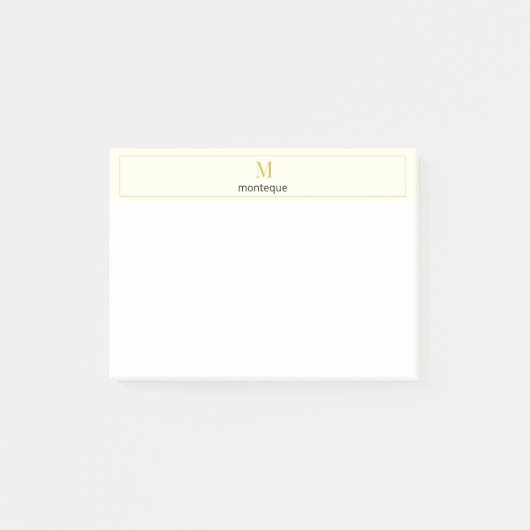 Crème Luxe Serif Persoonlijk Monogram Post-it® Notes (Voorkant)