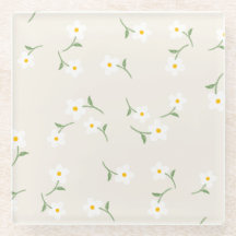 Crème Madeliefjes Bloemcoaster | Elegante Botanisc