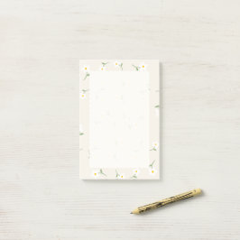 Crème Madeliefjes Bloemige Post-Its | Schattige Bo Post-it® Notes