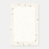 Crème Madeliefjes Bloemige Post-Its | Schattige Bo Post-it® Notes (Voorkant)