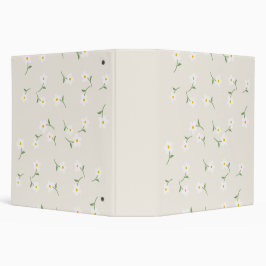 Crème Madeliefjes Bloemrijke Binder | Handgetekend 2" Multomap