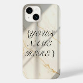 Crème Marble Monogram Barely There iPhone Hoesje (Achterkant)