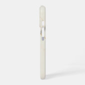 Crème Marble Monogram Slim Fit iPhone 16 Hoesje (Linkerkant)