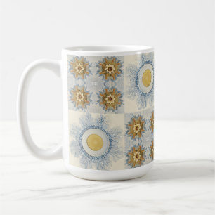 Crème Mariene Botanische Dambord Patroon Koffiemok