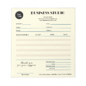 Crème Marmeren Factuur Verkoopbon Kleine Bedrijven Notitieblok (Voorkant)