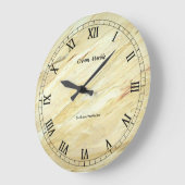 Crème marmeren namaak afwerking ronde wandklok (Hoek)