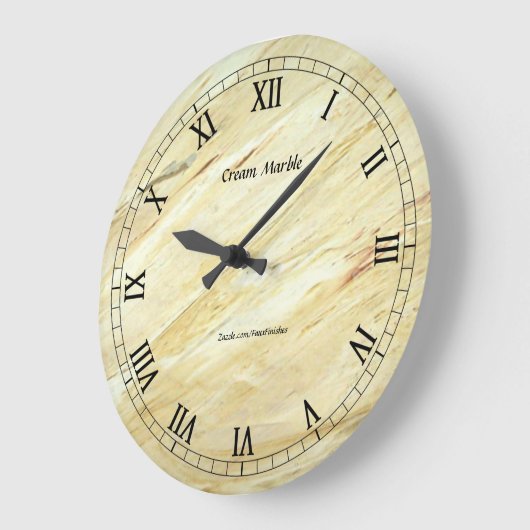 Crème marmeren namaak afwerking ronde wandklok (Hoek)