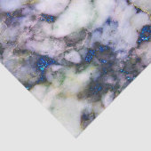 Crème marmeren steen en blauwe glitter tissuepapier (Detail)