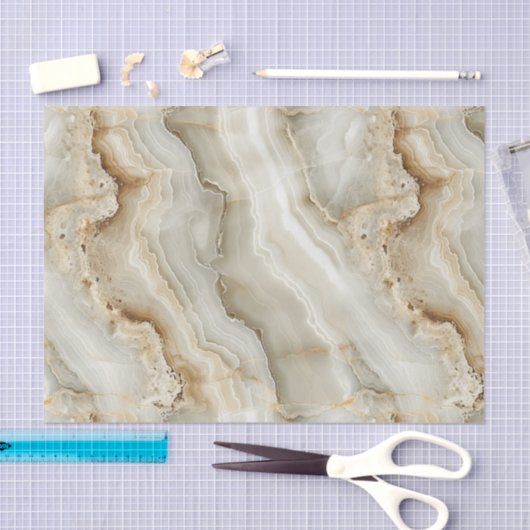 Crème Marmeren Textuur Tissuepapier (Craft)