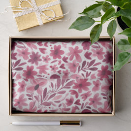 Crème Meisjesachtig Roze Rode Bloemen Harten Verja Tissuepapier