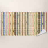 crème met gekleurde strepen strandlaken (Voorkant)