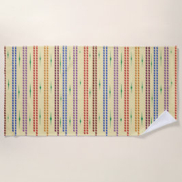 crème met gekleurde strepen strandlaken