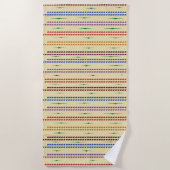 crème met gekleurde strepen strandlaken (Voorkant)