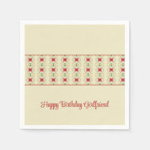 Crème met roze en groen patroon