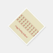 Crème met roze en groen patroon servet (Hoek)