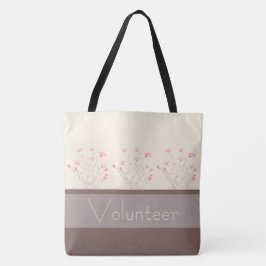 crème met roze Floral Tote Bag